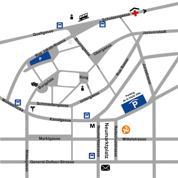 Lageplan | ATOR - Therapie, Praxis für medizinische Massagen | Jakob-Rosius-Strasse 24, 2502 Biel